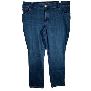 Lee Plus Instantly Slims High Rise Straight Leg Jeans Dark Wash 20W Long